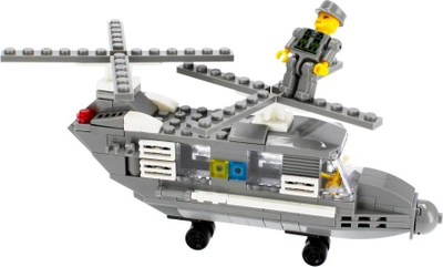 Set blloqesh për me bo lodra Alleblox Military, 179 copë, helikopter ushtarak, shumëngjyrësh