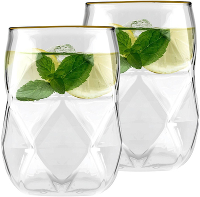 Set gotash Vialli Design Geo Gold 32095, 2 copë, 450 ml, buzë e artë