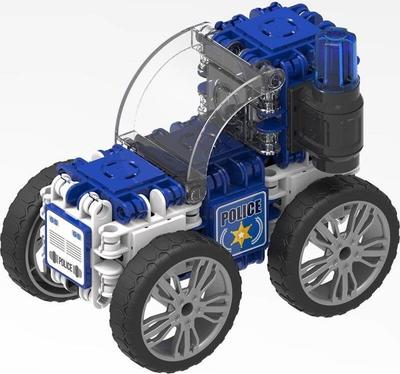 Set ndërtimi Clicformers Police Set, 72 copë, 7 në 1, blu e bardhë