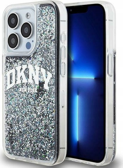 Mbulesë telefoni DKNY Liquid Glitter Arch Logo për iPhone 13 Pro, e zezë