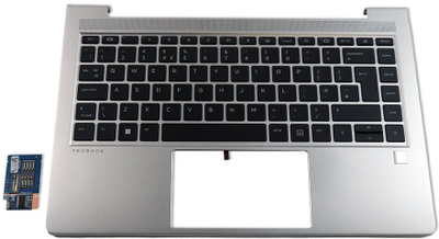 Kornizë tastiere laptop HP ProBook, tastierë UK, me kapak sipër, ngjyrë argjendtë me taste të zeza