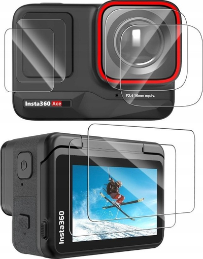 Set mbrojtës SunnyLife për Insta360 Ace, kapakë lenteje dhe ekrani LCD, transparent