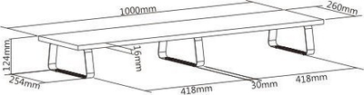 Stendë monitori Mozos DUAL RISER S, për dy monitorë 32\", 20 kg, e zezë