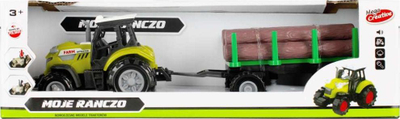 Traktor lodër Mega Creative My Ranch me rimorkjo, 25 cm, me drita edhe zë, shumëngjyrësh