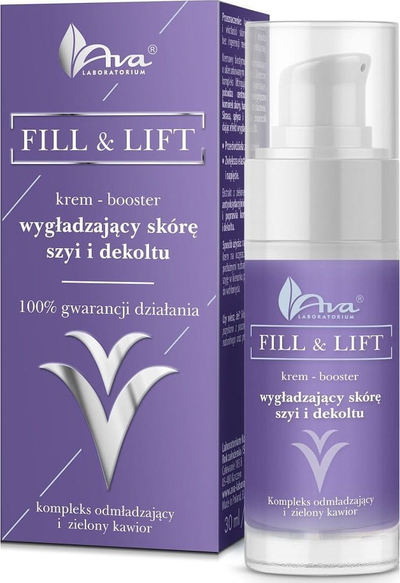 Krem për qafë dhe dekolte Ava Laboratorium Fill & Lift, booster që zbut lëkurën, 30 ml