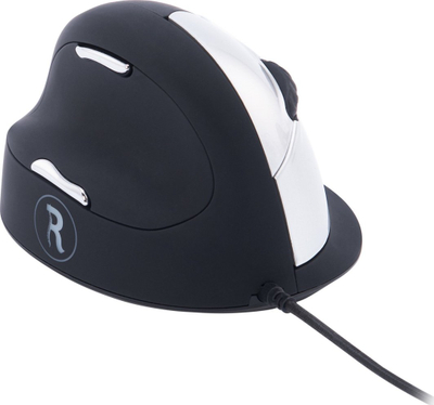 Maus ergonomik R-Go HE Break, me kabllo USB, 3500 DPI, i zi, për majtakë