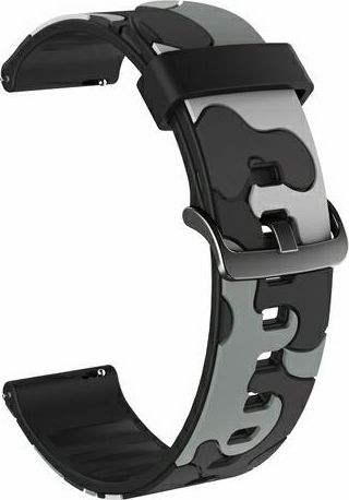 Rrip ore Beline Strap Band, 22mm, silikon, camo gri e zi