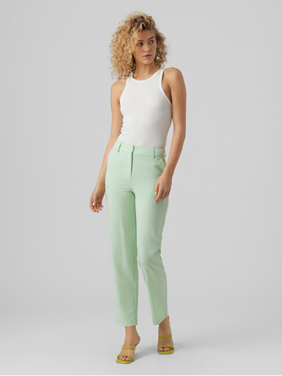 Pantallona VERO MODA VMZELDA Straight Fit, të gjelbër