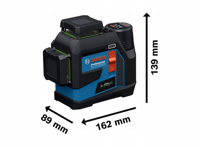 Nivelues lazer Bosch Professional GLL 12V-100-33 CG, 3×360°, lazer jeshil, i gjelbër