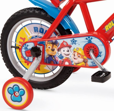 Biçikletë për kalamaj Toimsa Paw Patrol, 12", me rrota ndihmëse, e kuqe