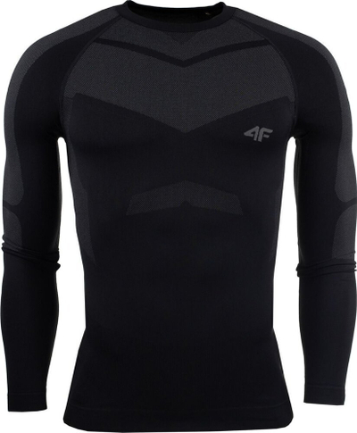 Bluzë termike 4F 4FAW23USEAM103, Slim Fit, me mëngë të gjata, e zezë
