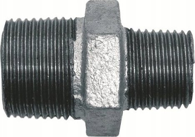 Nipël reduktues i galvanizuar 5/4"x3/4", çelik, ngjyrë argjendtë