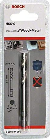 Shpuese qendrore Bosch Center Drill Plus HSS G, 7.15x85mm, çelik inox