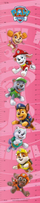 Grafik rritjeje Paw Patrol SRPP-009, deri 150 cm, ngjitës muri, rozë