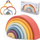 Lodër druri sorter Viga Toys Rainbow PolarB, 8 pjesë, Montessori, shumëngjyrëshe