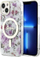 Maskë telefoni Guess Flower MagSafe për iPhone 14, transparente, me lule