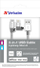 Kabllo USB Verbatim, USB-A - microUSB, Lightning,1 m, e hirtë