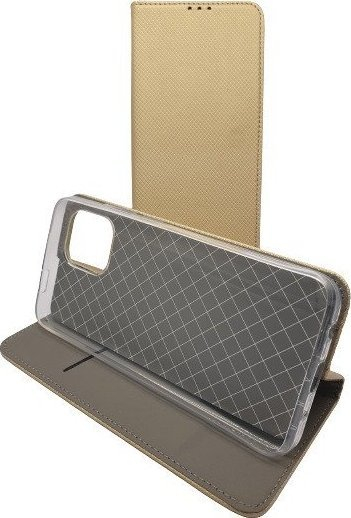 Këllëf portofol për smartphone, me xhep karte, ari