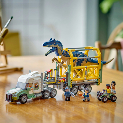 Lodra LEGO Jurassic World 76966, Dinosaur Missions Kamioni i Transportit të Allosaurus-it, 588 copa, shumëngjyrëshe