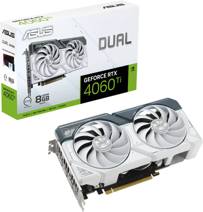 Kartelë grafike ASUS Dual GeForce RTX 4060 Ti White Edition, 8GB GDDR6