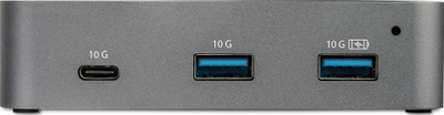 Hub USB C StarTech me 3 porta, LAN Gigabit, 10 Gbps, gri e zezë