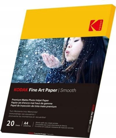 Letër fotografike Kodak Premium FineArt Smooth, A4 21x30cm, 230g/m², 20 fletë në paketë