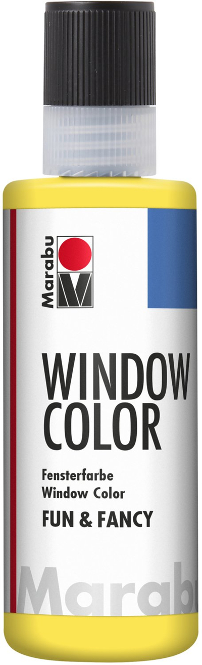 Ngjyrë për dritare Marabu Window Color Fun &amp; Fancy, 80 ml, e verdhë transparente, me bazë uji