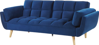 Divan-krevat ASBY Velvet, 3 vende, kadife, blu e errët