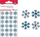 Sticker-a dekorativë Titanum Snowflakes, vetëngjitës, 24 copë, blu edhe të bardhë