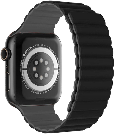 Rrip ore Swissten silikon për Apple Watch, magnetik, 38/40/41 mm, i zi gri