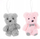 Varëse dekorative Bear, 2 copë, formë arushi, rozë dhe gri