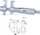Mикрометар внатрешен Insize 3220-75, 50-75 mm, рамни рабови