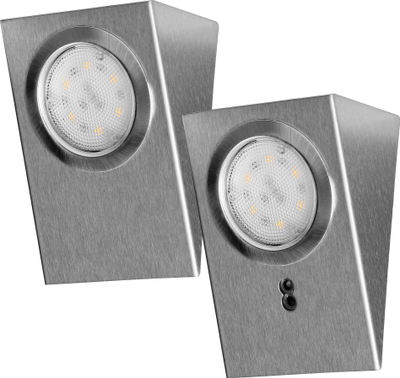 Ndriçues LED nën dollap me sensor lëvizjeje, set 2 copë, 4000K, inox