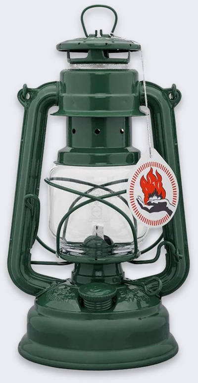 Lampë nafte Feuerhand 276, shtorm, jeshile e errët