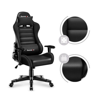 Karrige gaming për kalamaj Huzaro Ranger 6.0, ergonomike, lëkurë sintetike, e zezë