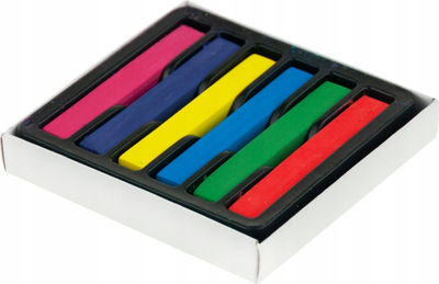Ngjyrë e përkohshme për flokë Hair Chalk, set 6 copë, shumëngjyrëshe