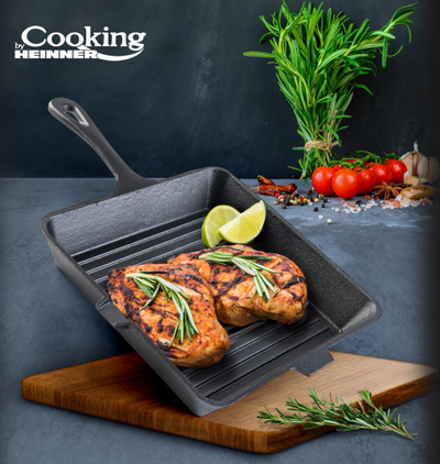Tigan grill Heinner Cooking, 25x25 cm, gize, gri
