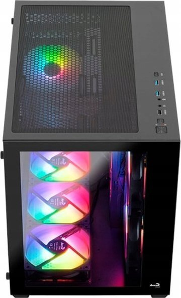 Kuti kompiutri Aerocool Dryft Mini V2, Mini Tower Micro ATX, 6 ventilatorë RGB, e zezë