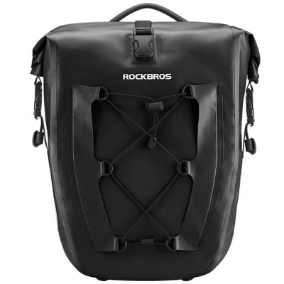 Çantë bagazhi për biçikletë Rockbros 30140022001, 25-32L, PVC i papërshkueshëm nga uji, e zezë