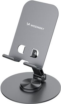 Mbajtëse tavoline Wozinsky WPT-K95, për telefon dhe tablet, rrotulluese, metalike, gri