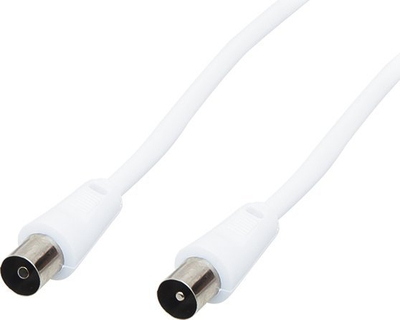 Kabllo antene TV Coaxial, 4.5 m, socket plug, e bardhë