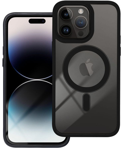 Kapak telefoni OEM COLOR EDGE MAG COVER për iPhone 14 Pro Max, i shkëlqyer me MagSafe, transparent me anë të zeza