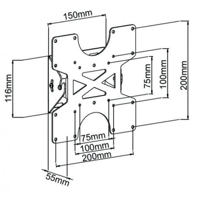 Mbajtëse murale Techly ICA-LCD-113-BK, 17"-37", 35kg, e zezë