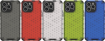 Mbrojtëse telefoni Hurtel Honeycomb për iPhone 14 Pro Max, hibride e blinduar, e zezë