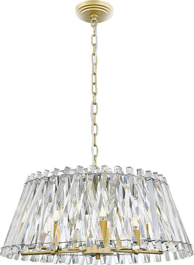 Lampë varëse Zuma Line Mirabell P0465-06K-V7V7, ovale 61 cm, kristal, ngjyrë ari
