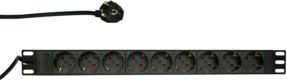 Shpërndarës energjie rack LogiLink PDU9C03, 19" 1U, 9x Schuko, i zi
