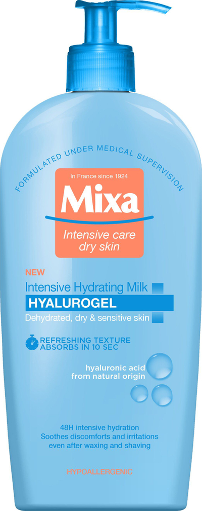 Qumësht trupi Mixa Hyalurogel, 400 ml