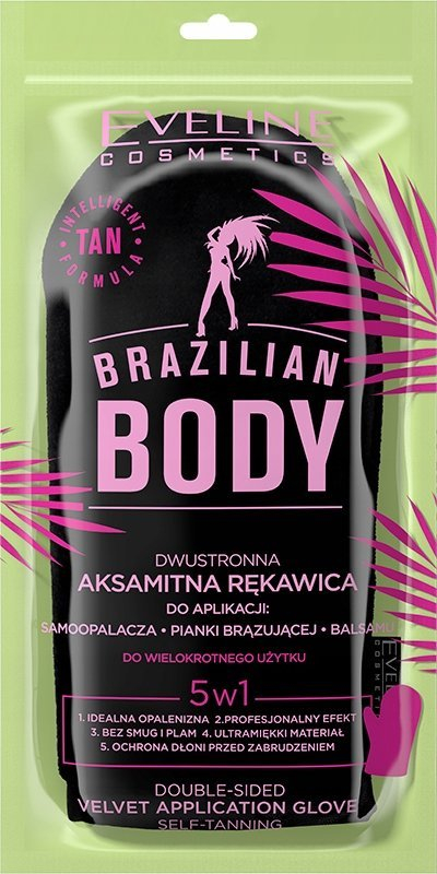 Dorezë autobronzuese Eveline Cosmetics Brazilian Body, kadife me dy anë, e ripërdorshme