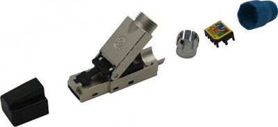 Prizë rrjeti Techly Plug RJ45 Cat8.1 STP, vetë krimpuese, e zezë