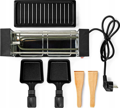 Grill raclette Gourmet Compact, për 2 veta, 400W, veshje jo ngjitëse, i zi
